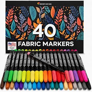 Zenacolor - 40 Fabric Markers Permanent for Clothes - Fine Point | Non Toxic Paint · Indelible · Pens for Personalizing Shirts, Sneakers, Shoes, Totes Bags, Canvas and Textiles