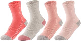 Kids Boys Girls Athletic Cotton Crew Socks Sport Running Breathable Seamless Toe Age 4-12