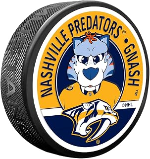 Nashville Predators Gnash Mascot Textured Puck