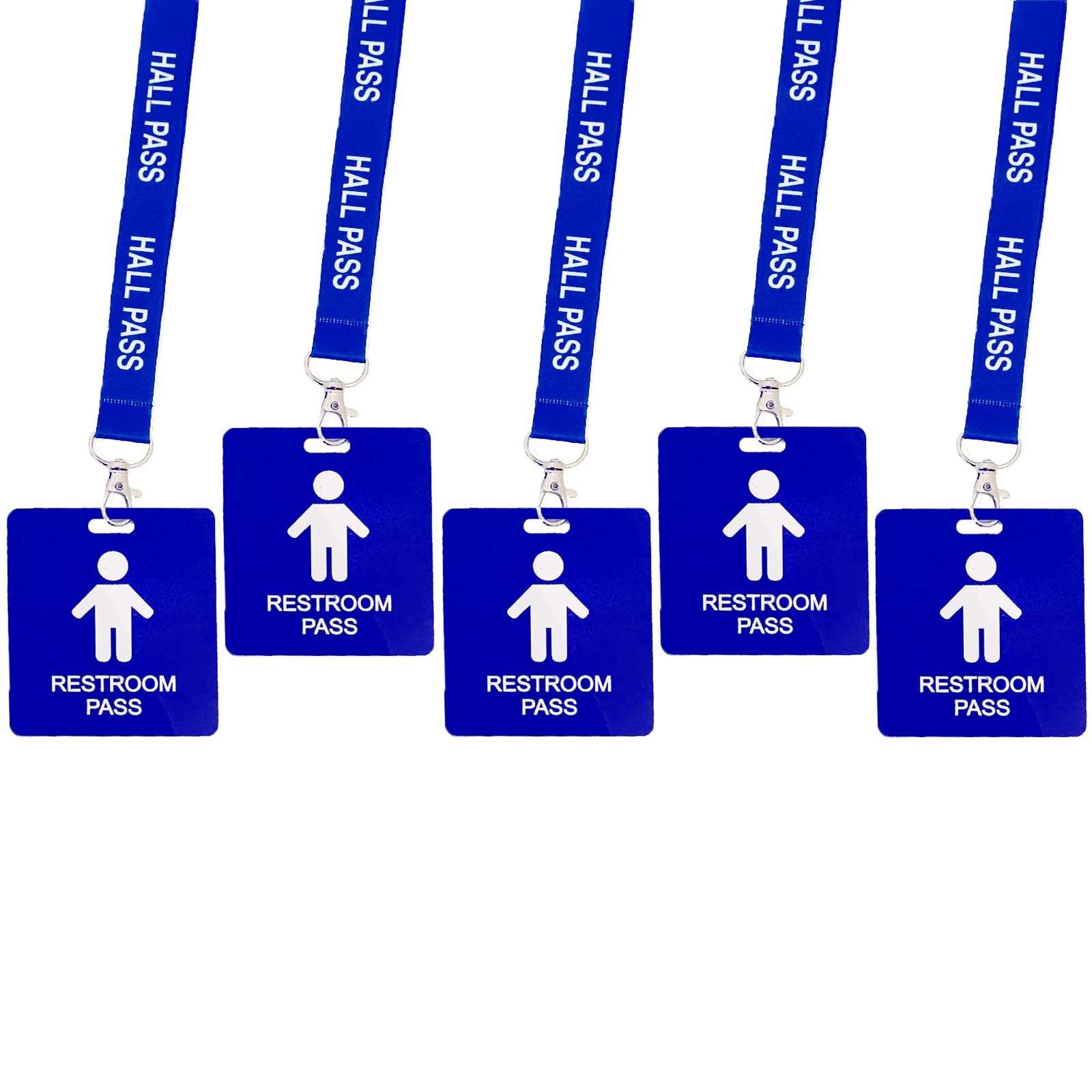 Hall Pass Lanyards with Card Passes, Unbreakable School Classroom Passes Set for