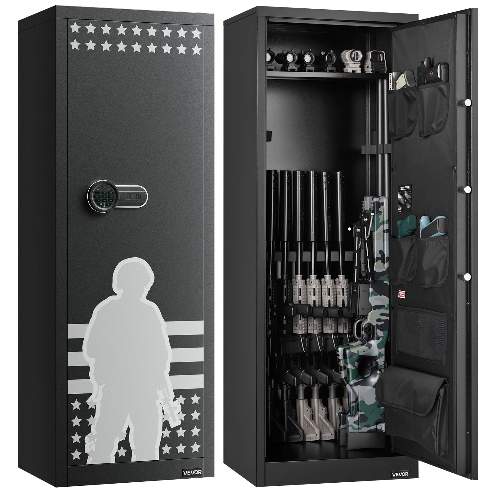 VEVOR 10-12 Gun Safe, Long Gun Cabinet for Rifles and Pistols, Quick Access Rifl