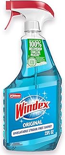 Windex Glass & Window Cleaner Spray Bottle, Original, 23 oz | Streak-Free Shine, Removes Dirt, Smudges & Fingerprints from Glass Tabletops, Windows, Mirrors, Shower Doors & More