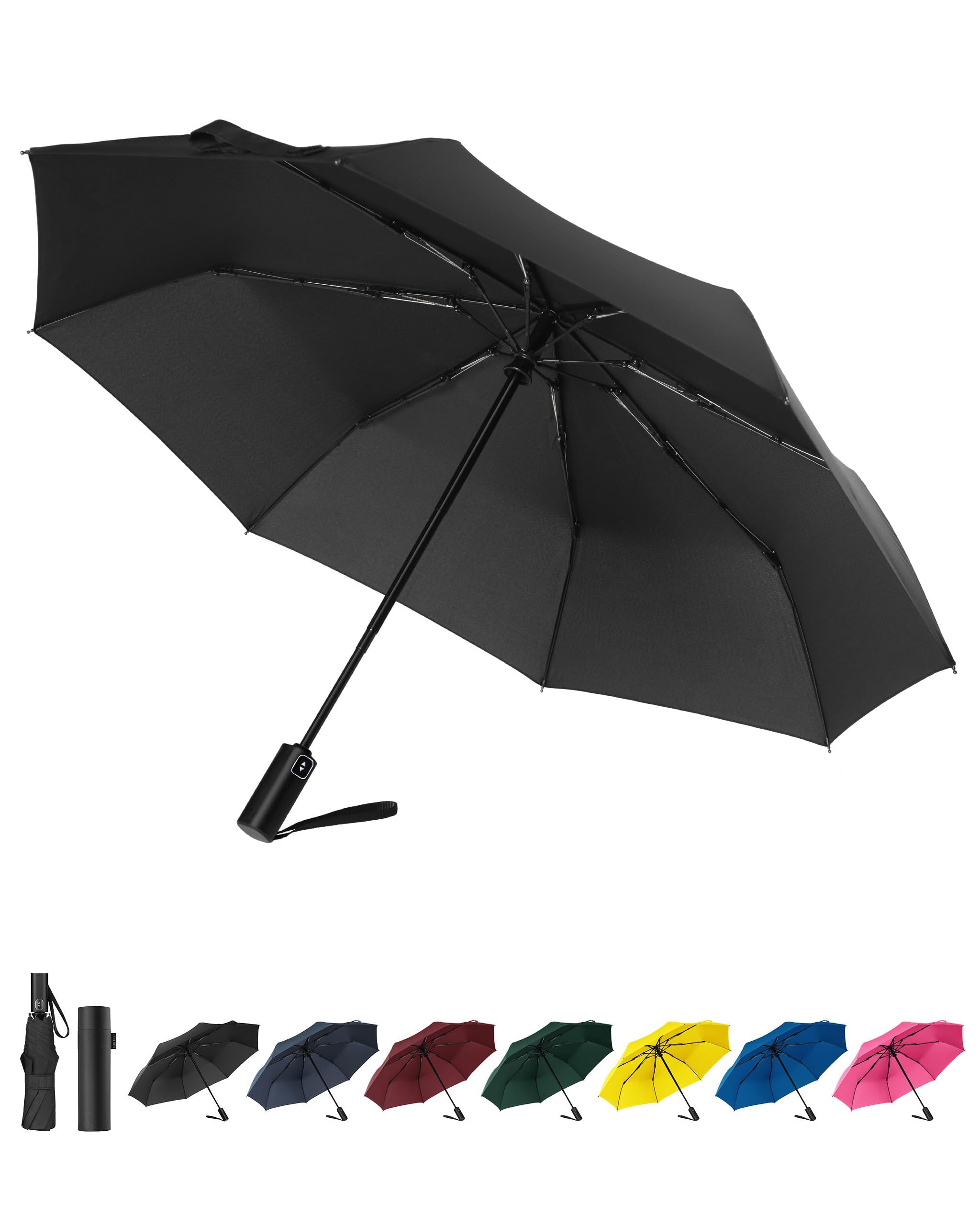 Compact Travel Umbrella, Windproof Auto Open & Close, Lightweight Design
