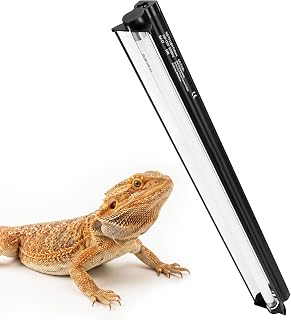 ECKPO T5 HO UVB Reptile Light Kit, 22.6" Fixture with 14W 10.0 UVB Tube, Suitable for Desert Reptiles Including Adult Bearded Dragons