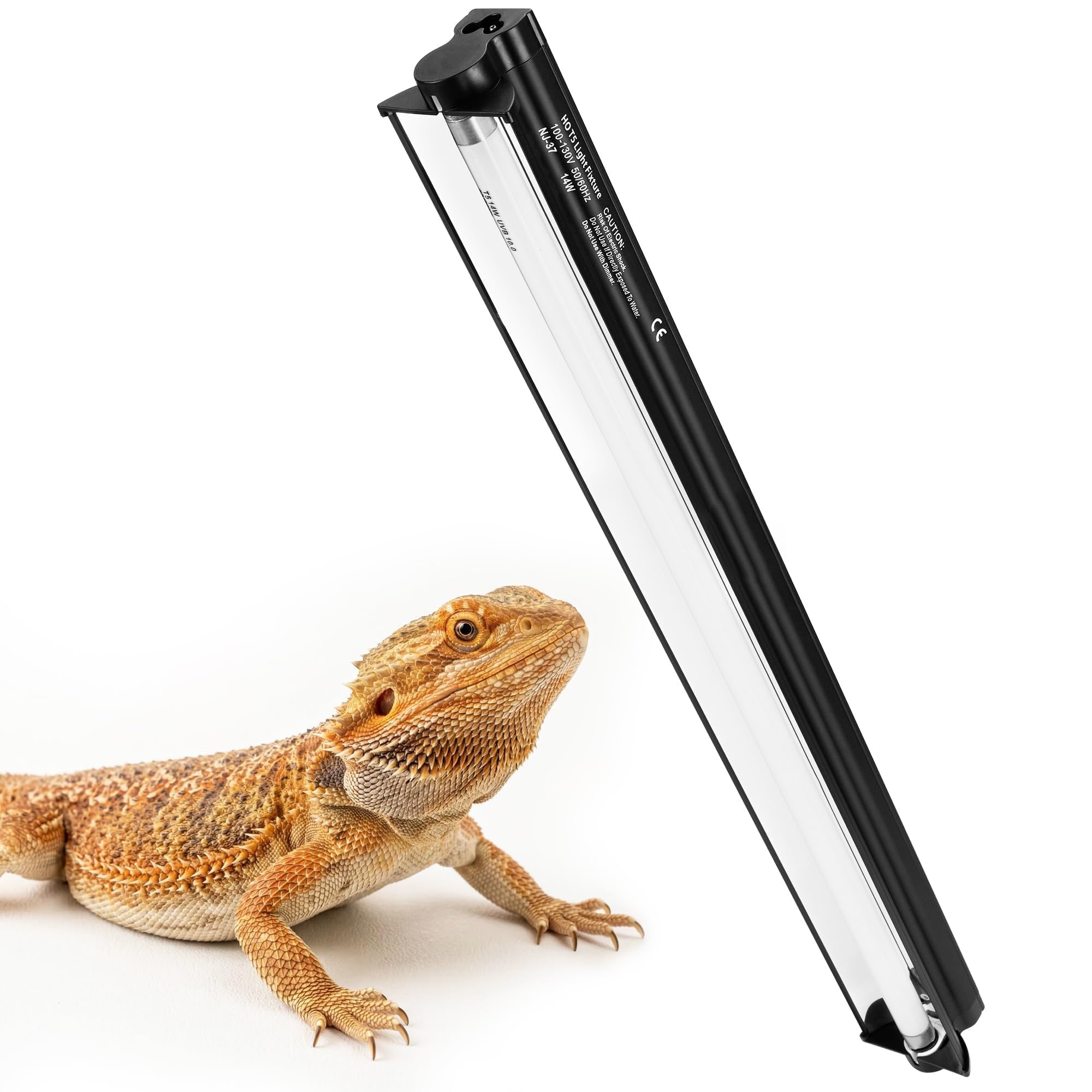 ECKPO T5 HO UVB Reptile Light Kit, 22.6" Fixture with 14W 10.0 UVB Tube, Suitabl