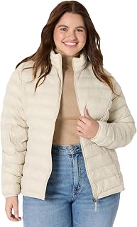 Amazon Essentials Women's Lightweight Long-Sleeved, Water-Resistant, Packable Puffer Jacket (Available in Plus Size)