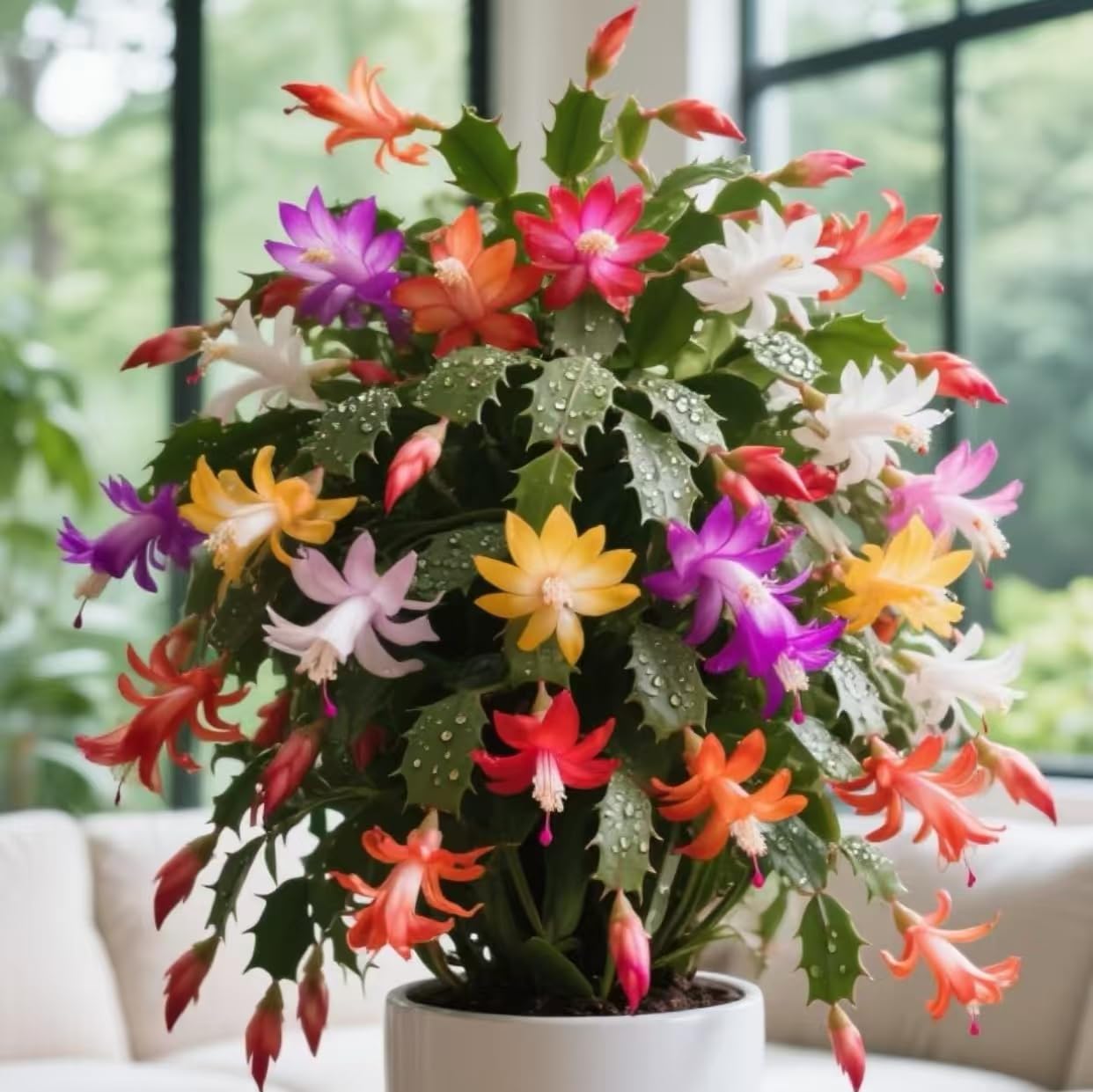 Christmas Cactus Live Plant - Schlumbergera - Bare Root, Well-Rooted Starter Pla