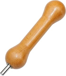 Wooden Sinew Puller Tool for Tie Dye Fabric Pulling Brown 6in | Ergonomic Handle, Thread Winding, Smooth Finish, Craft Sewing Use, Durable Wood