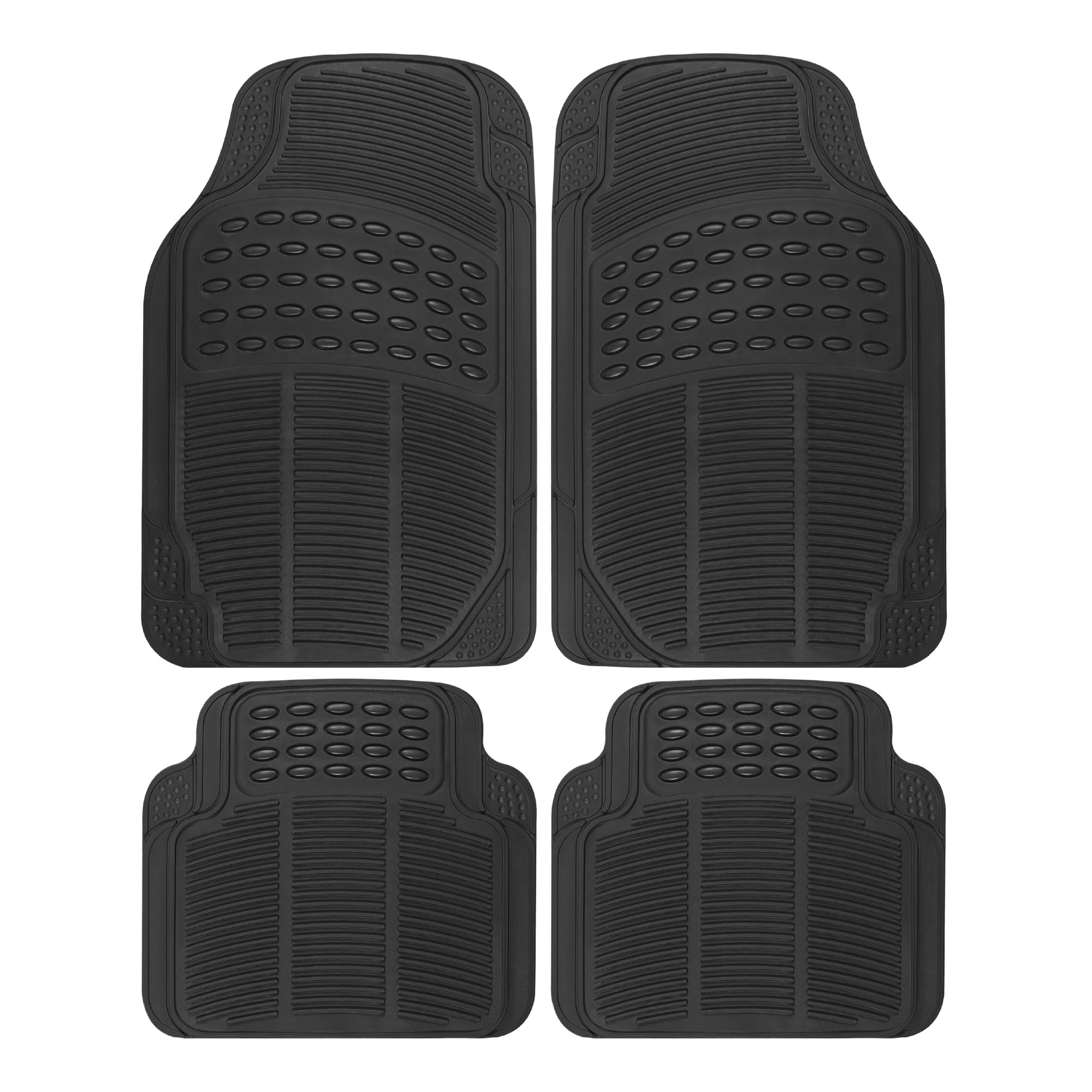 BDK Floor Mats, 4-Piece All-Weather Car Mat with Universal Fit Design, Durable R