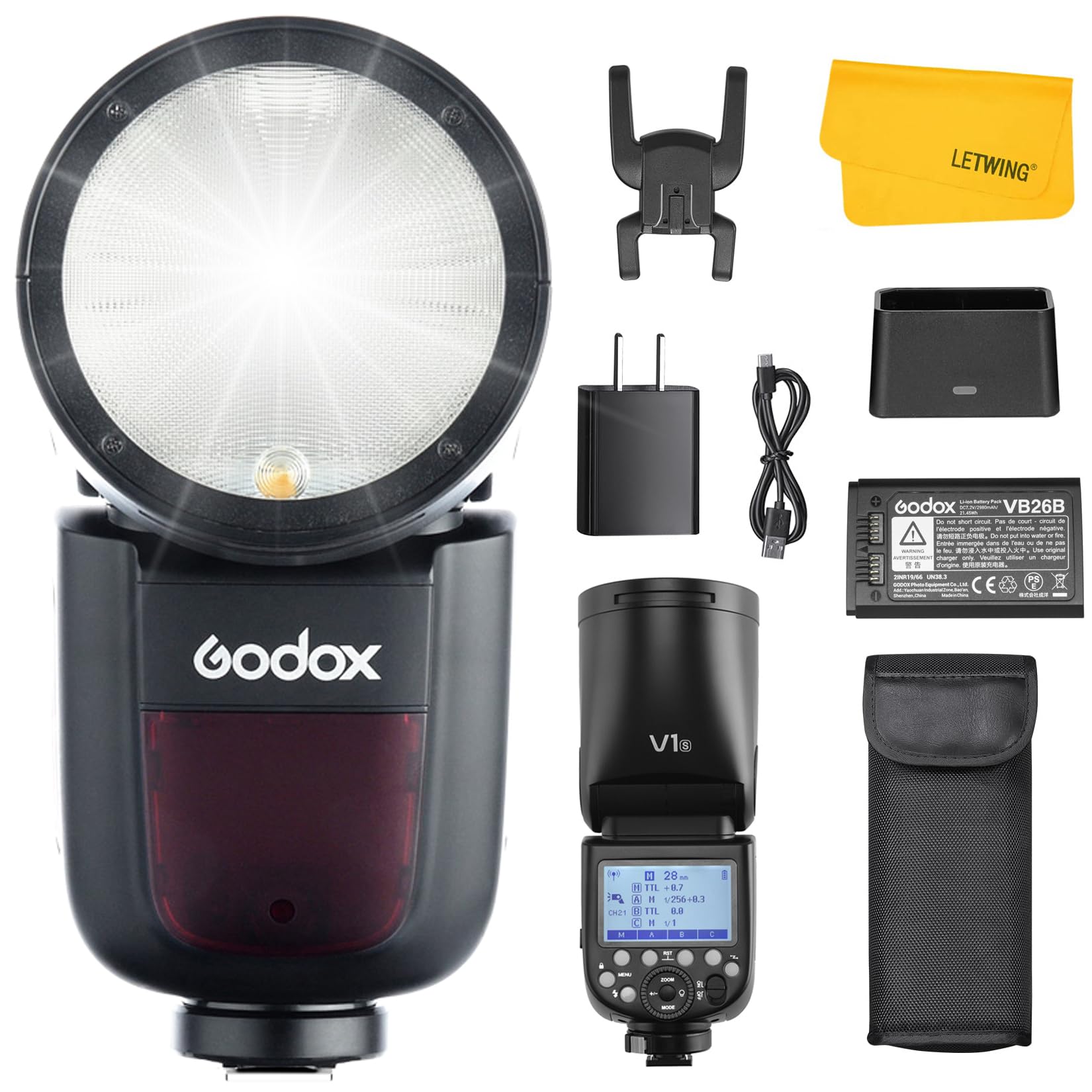 Godox V1-S V1S Round Head Camera Flash for Sony, 1/8000 HSS 2.4G Wireless X Syst
