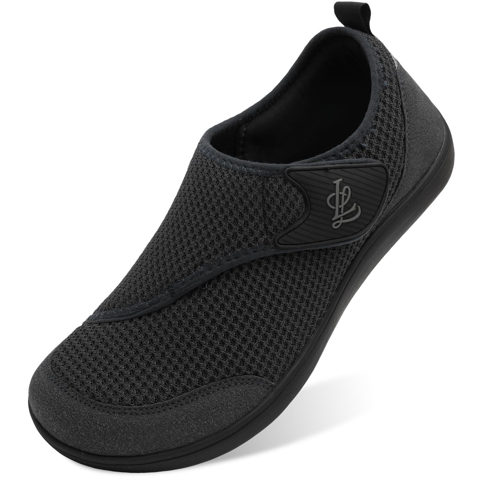 JIASUQI Mens Wide Diabetic Shoes Barefoot Breathable Walking Shoes Adjustable Ze