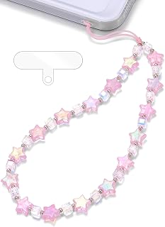 TRBR Star Phone Charm Wrist Strap, Beaded Lanyard Wristlet Chain, Anti-Theft Bracelet Strap for iPhone & More Cases