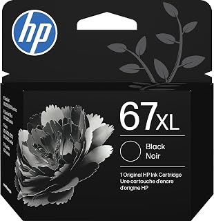 HP 67XL Black High-Yield Ink Cartridge | Works with DeskJet 1255, 2700, 4100, Envy 6000, 6400 Series | Eligible for Instant Ink | 3YM57AN | Packaging May Vary