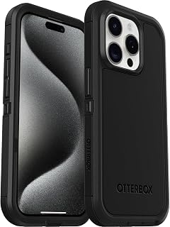 OtterBox Case for iPhone 15 Pro Defender XT with MagSafe, Shock and Drop Resistant, Ultra Rugged Case, Tested 5x vs MIL-STD 810G Anti-Drop Standards, Black