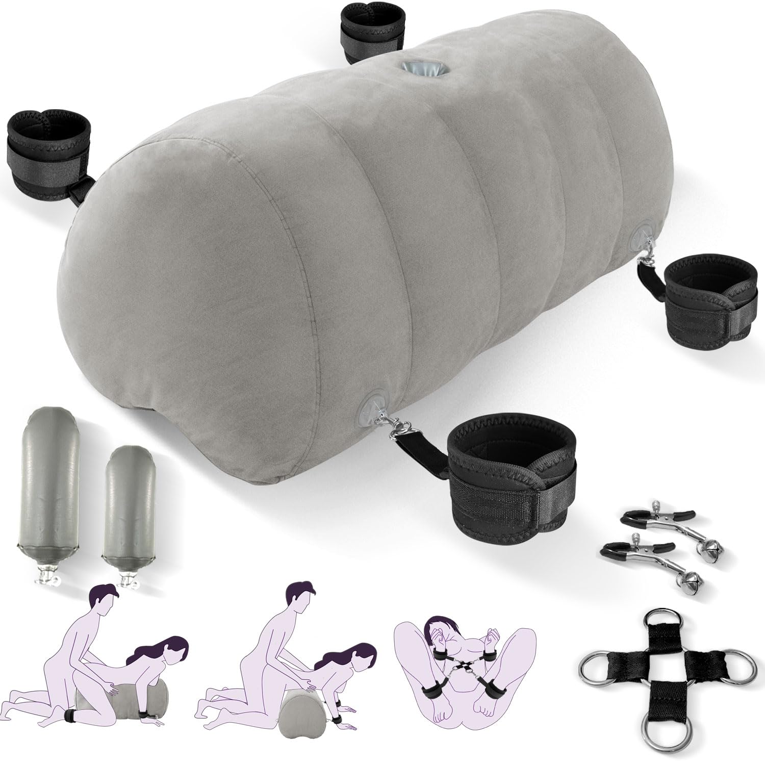Sex Pillow Couples Sex Toys, Heart Shaped Inflatable Cushion Furniture for Bedro