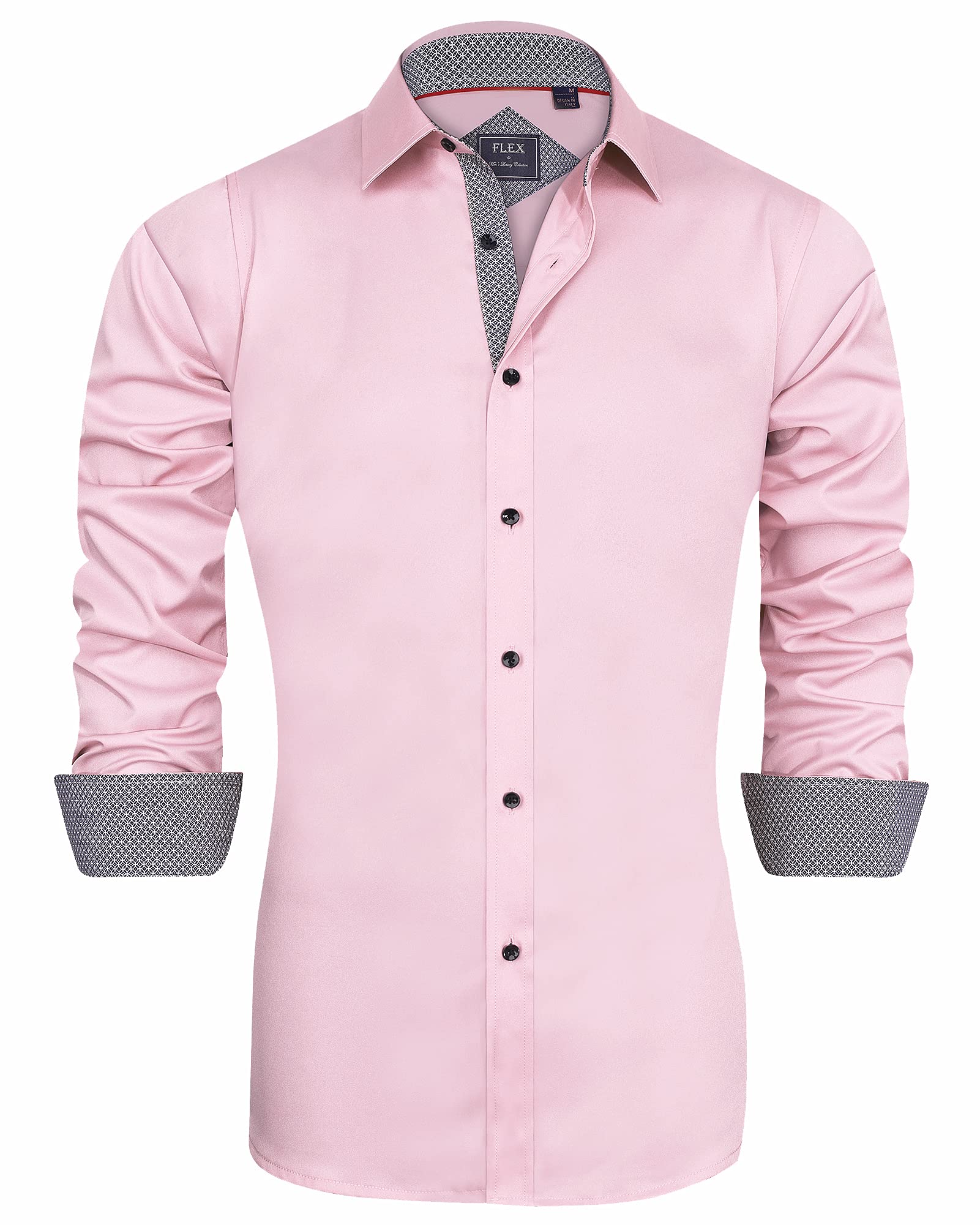 J.Ver Chemise décontractée à manches longues pour homme, tissu extensible, sans 