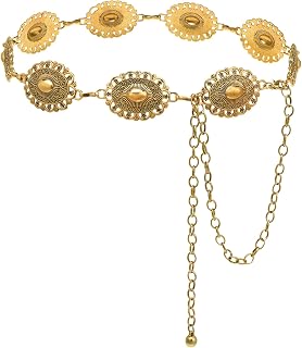 YGR Western Belts for Woman Cowgirl Adjustable Metal Concho Chain Belts for Dresses Jeans Trousers Country Concert Outfit