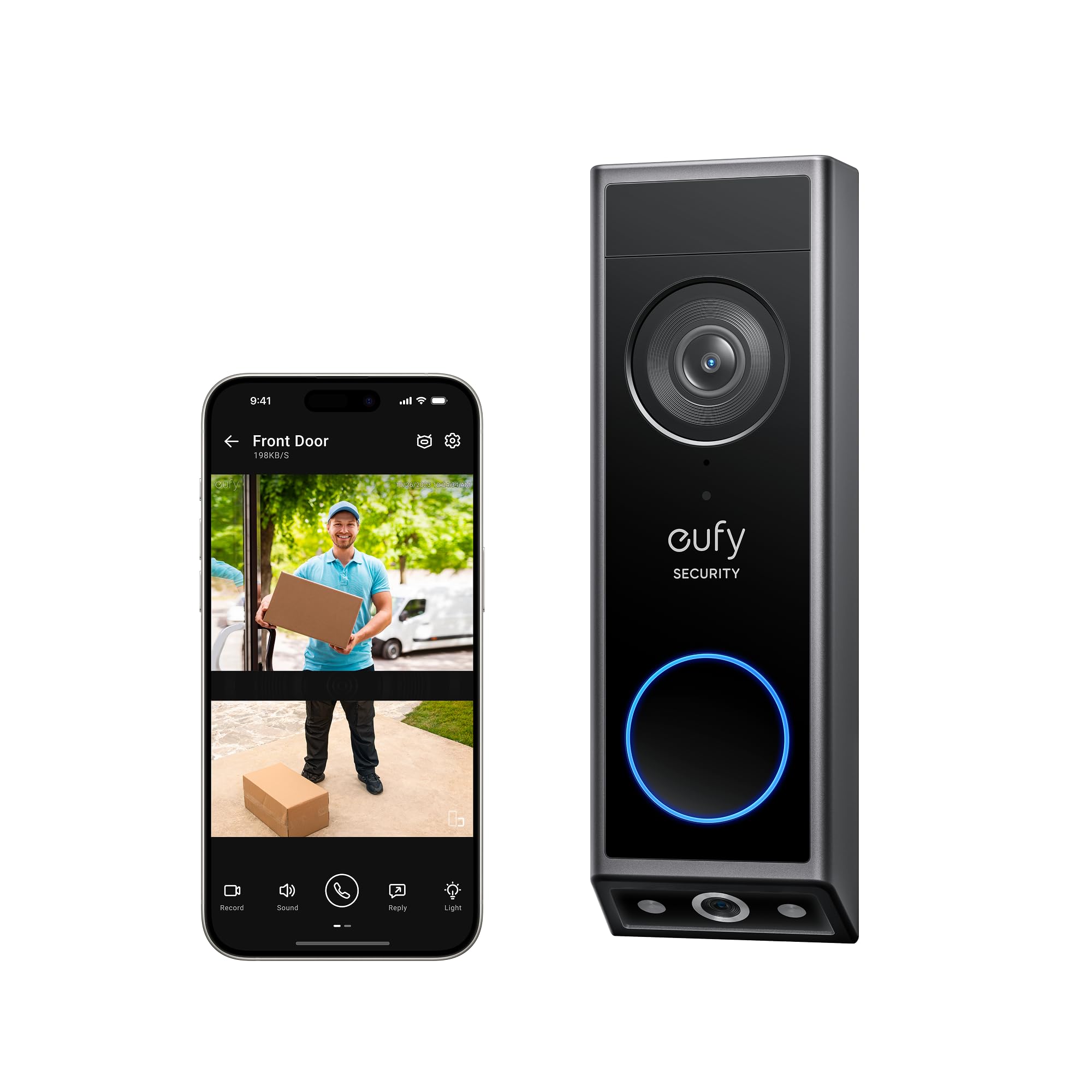 eufy Security Video Doorbell E340, Dual Cameras, 2K FHD, 8GB Local Storage | No 