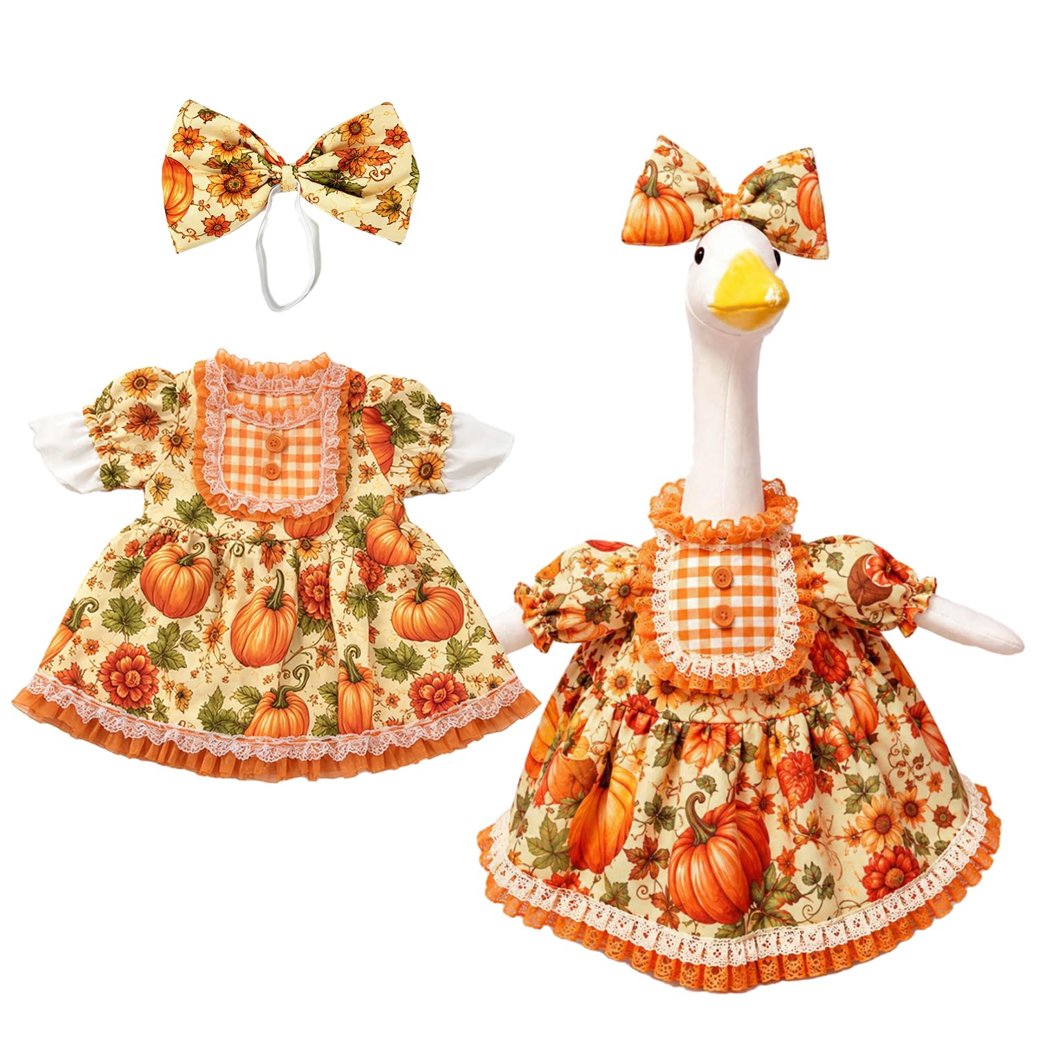 Fall Pumpkin Porch Goose Country Lolita Outfits Fits 23 Inch Lawn Goose | Mediev