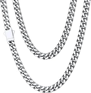 ChainsHouse Cuban Link Chain for Men, Stainless Steel Waterproof Necklace