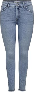 Only - Onlhush Mid Waist SK RW Ank DNM, Jeans a Vita Media Donna
