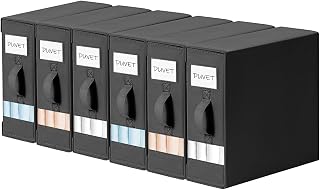 DIMJ Bed Sheet Organizers and Storage 6 Pack - Foldable Sheet Holder for Linen Bedding Storage Box for organization, Sheets Set Holder for Blanke, Towel (King & Queen Size), Black