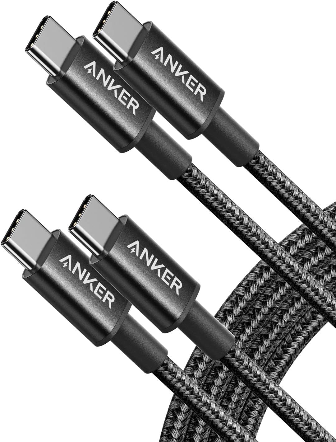 Anker USB C to USB C Charger Cable, 60W (3A) New Nylon (6 ft/1.8m, 2-Pack) | For
