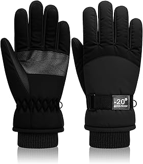 Geyoga Kids Waterproof Winter Ski Gloves Boys Girls Warm Thick Snowboard Gloves