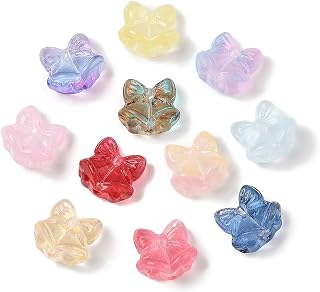 50Pcs Christmas Bell Crystal Glass Beads 1.5 x 1.5 x 1 cm Loose Spacer Beads for DIY Necklace Bracelet Earrings Jewelry Making