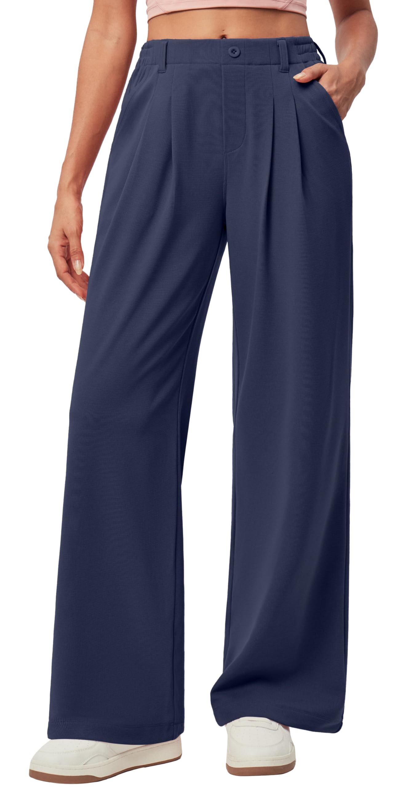 Wide Leg Dress Pants for Women Pull on Work Pants Business Casual Outfits