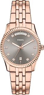 Fossil Women's Scarlette Mini Quartz Stainless Steel Three-Hand Watch, Color: Silver Glitz (Model: ES4317)