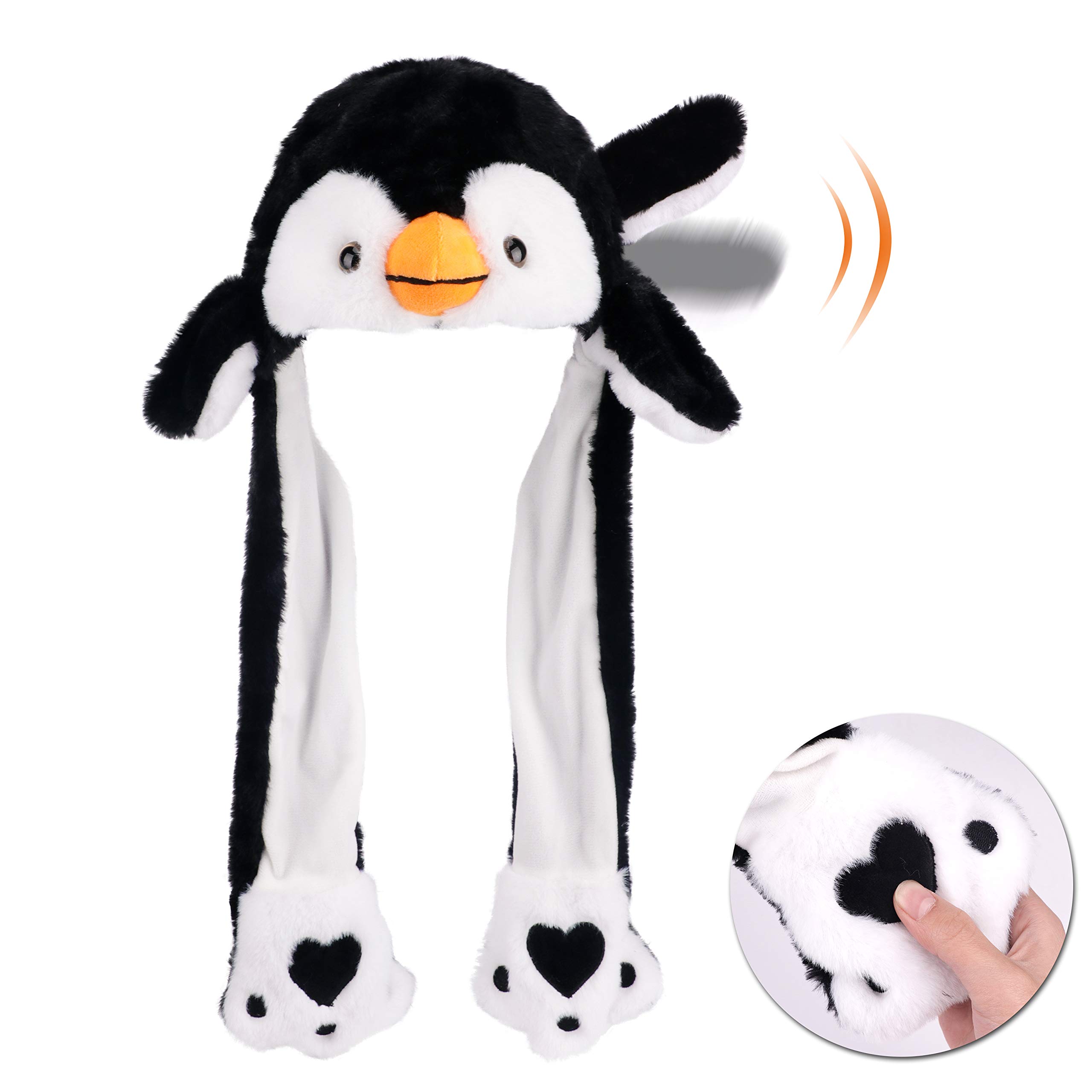 Bubblepompom Animal Hat with Moving Ears Funny Pop up Crazy Silly Hat, 22'' | Pl