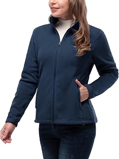 33,000ft Women's Fleece Jacket Lightweight Warm Full Zip Breathable Micro Fleece Casual Long Sleeve Jacket Travel Outdoor Sports