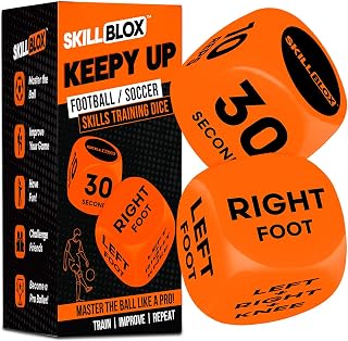 Skill Blox Keepy Uppy Football Dice Game 2 Pack | Football Gifts for Boys | Football skill game & training equipment for kids · Builds ball control & fitness · Fun in garden or park · Birthday gift