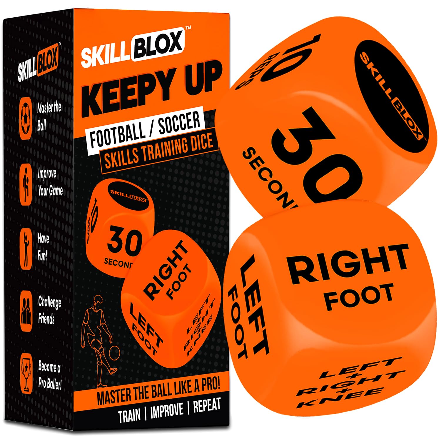 Skill Blox Keepy Uppy Football Dice Game 2 Pack | Football Gifts for Boys | Foot