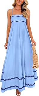 PRETTYGARDEN 2025 Women Summer Sleeveless Ruffle Sleeveless Ruffle Beach Maxi Dress