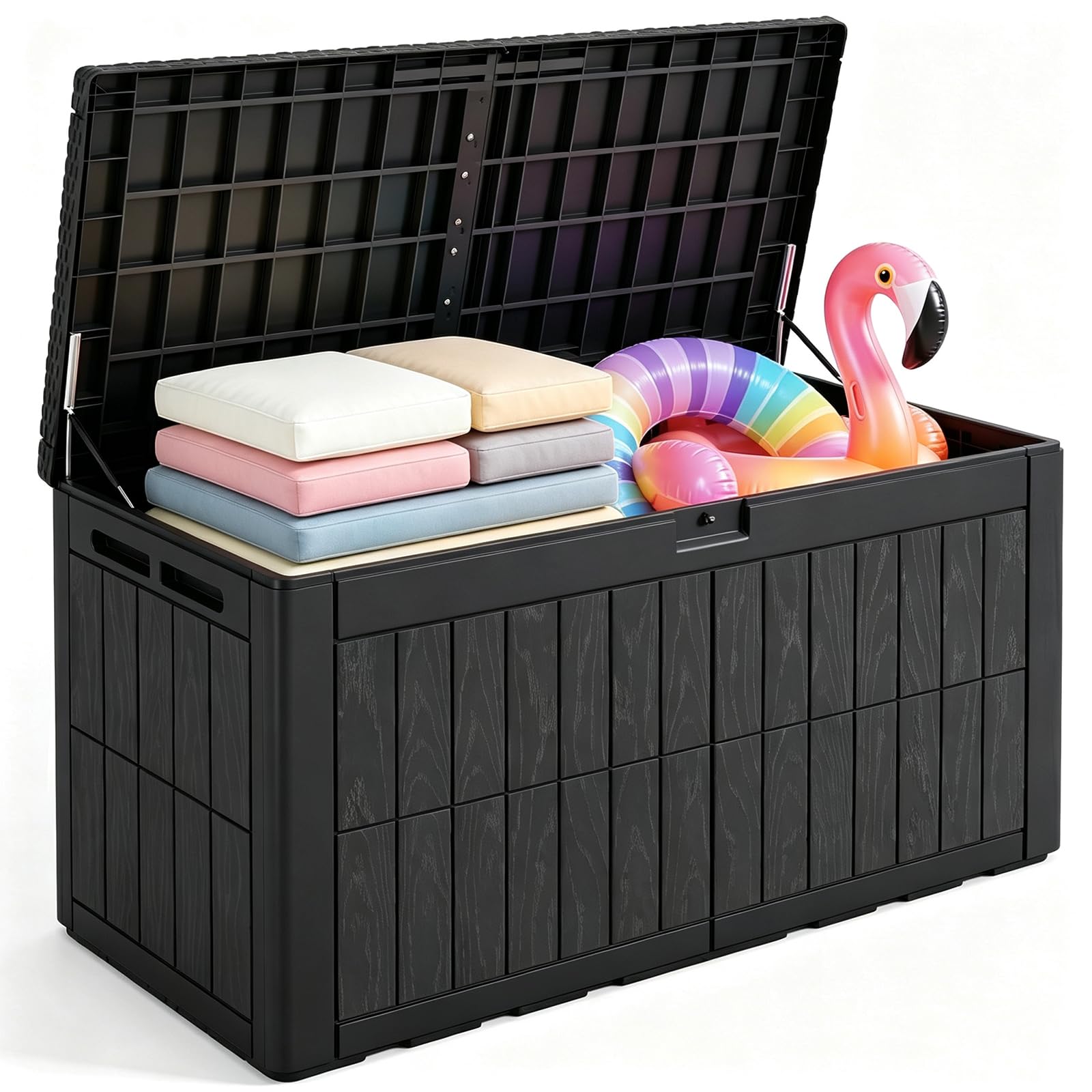 Quictent 100 Gallon Heavy Duty Resin Deck Box | Weatherproof Waterproof Outdoor 