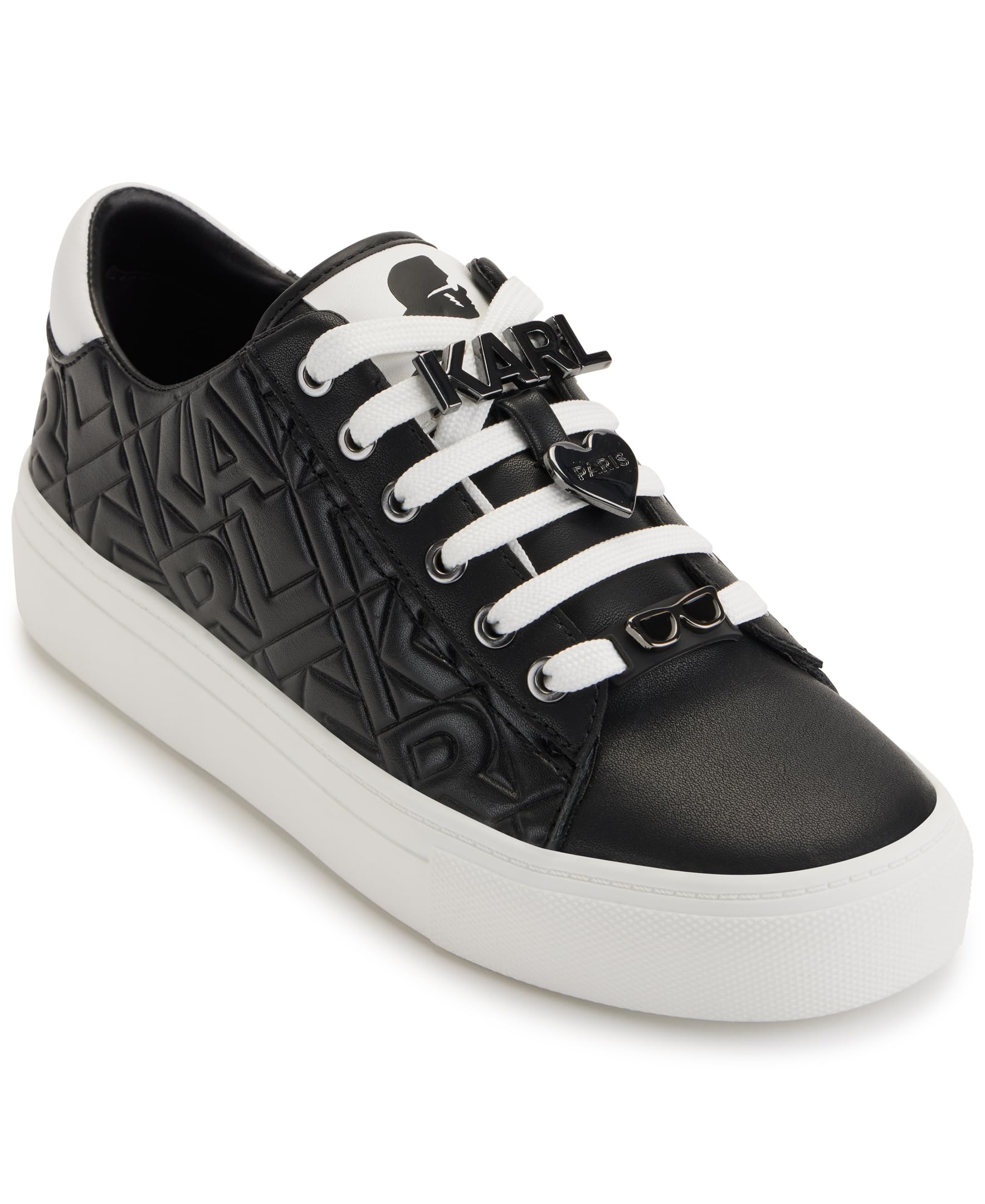 KARL LAGERFELD Cate Box Lace Up Sneaker with Pins Women's Shoes