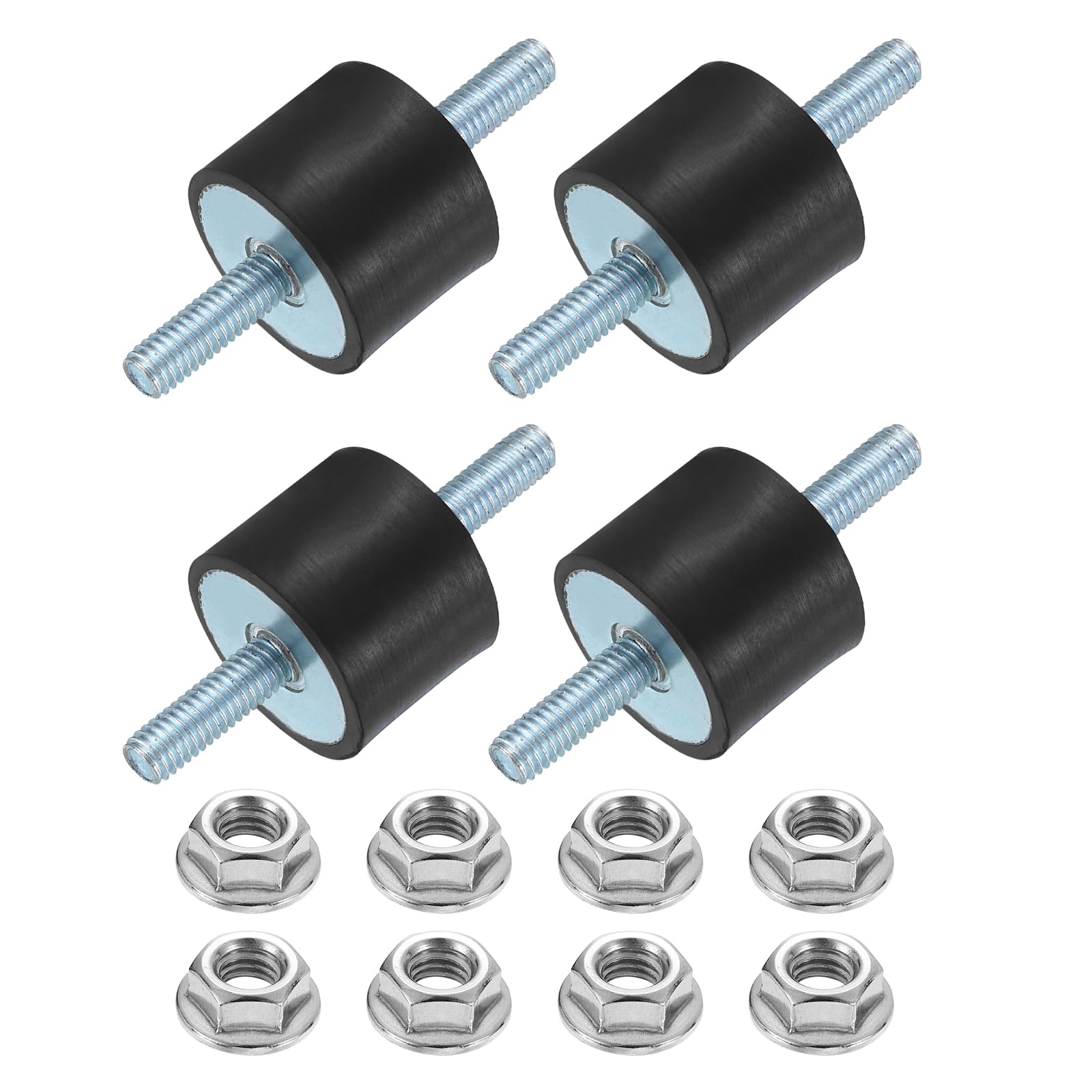 uxcell 4Pcs M6 x 18mm Rubber Mounts, 20 x 25mm Cylindrical Anti Vibration Isolat