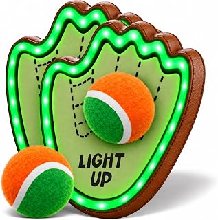 Light-up Baseball Toss & Catch Game - 3 4 5 Year Old Boy Birthday Gift | Toss and Catch Ball Set - Toddler Boys Toys - Gifts for 3 4 Year Old Boys - Sports Toy