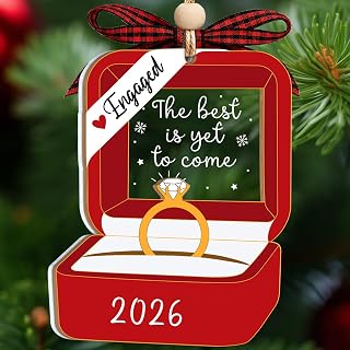 Engaged 2026 Ring Box The Best is Yet to Come Xmas Ornament