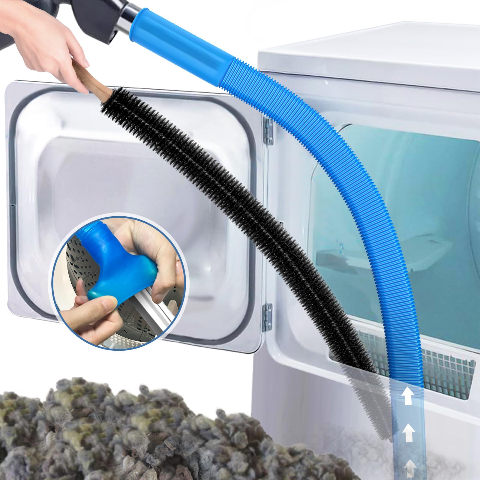 PetOde 2 Pieces Dryer Vent Cleaning Kit, Dryer Vent Cleaner Lint Vacuum Attachme