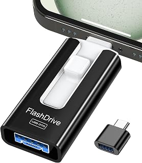 GNASEET USB Stick 256GB for Phone, 4-in-1 Flash Drive for Phone/Pad/Android/Tablet/PC, USB 3.0 High-Speed Memory Sticks Stable Data Transfer, External Storage Save More Photos & Videos, Black