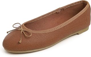 FEVERSOLE Women's Bow Tie Fashion Dress Slip On Shoes Round Toe Ballet Flat