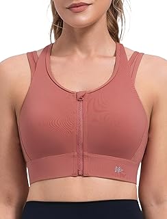 Yvette Zip Front Sports Bra High Impact Sports Bras for Women Plus Size