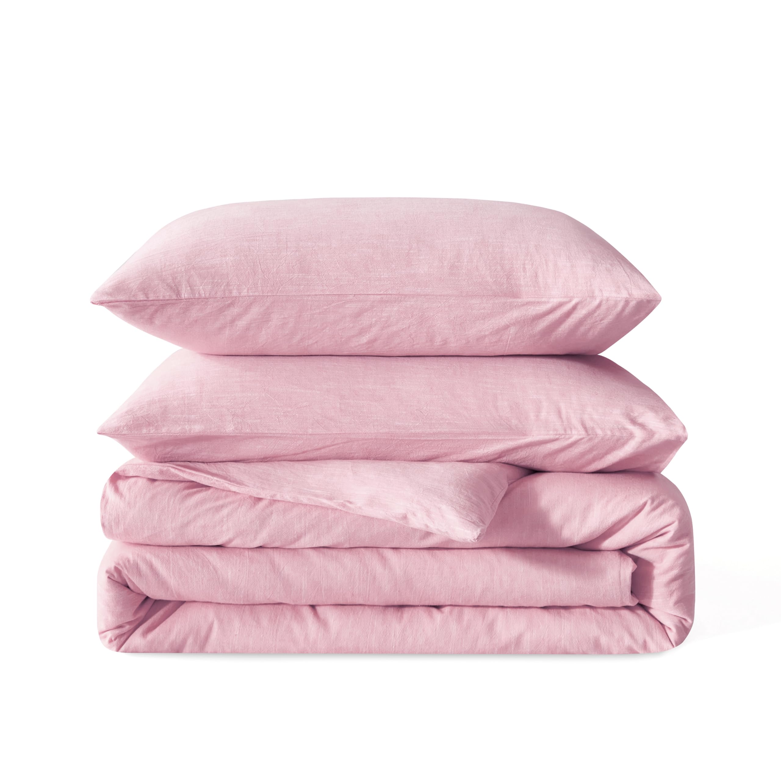 BFS Home Linen Duvet Cover King Size, Soft and Breathable Cotton Linen Blend 3 P