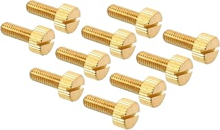 M5x14mm Thumb Screws with Knurled, Pack of 10 Flat Tip Brass Bolt Grip Knob Fastener Straight Shoulder for Lighting Furniture Electronic Machinery