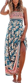 CUPSHE Women's Summer Smocked Sleeveless Dress with Thin Straps Ruffle