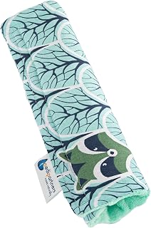 Medi Partners Child Car Seat Belt Cover 17 x 22 cm 100% Cotton Minky Belts Kids Seat Protector (Forest with Minky Minzer)