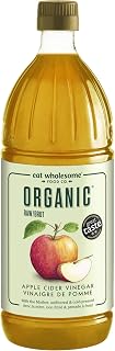 Eat Wholesome Organic Raw Apple Cider Vinegar, 1L - Award-Winning, Unfiltered, Unpasteurised, With The Mother, Vegan, CO2 Neutral